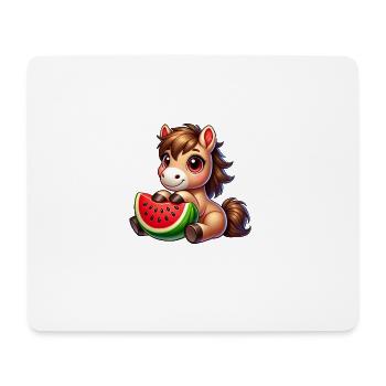 Fruity Summer Horse Watermelon - Mouse Pad (horizontal) - white - Front