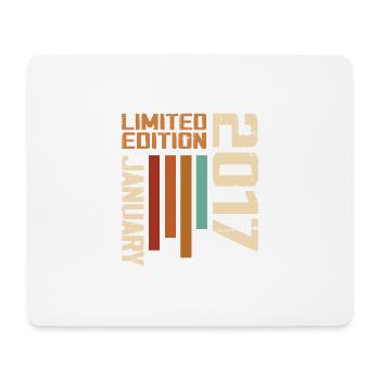 Janvier 2017 - 2017 Janvier Cadeau Anniversaire - Tapis de souris (format paysage) - blanc - Devant