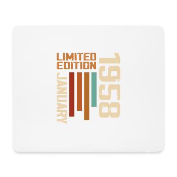 Januar 1958 - 1958 Januar Geburtstagsgeschenk - Mousepad (Querformat) - Weiß - Vorne
