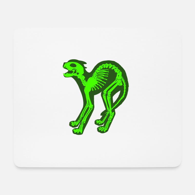 Skelett Katze - Mousepad (Querformat) - Weiß