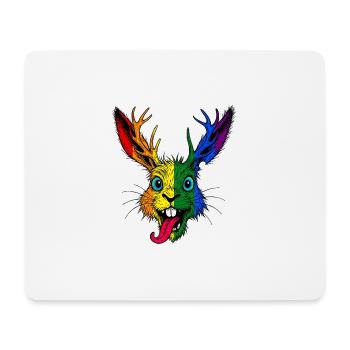 Regenbogen Raurackl - Mousepad (Querformat) - Weiß - Vorne
