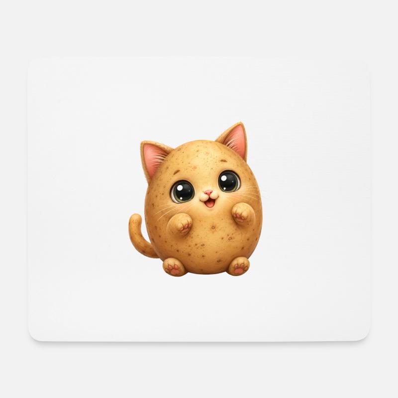 Cute Potato Cat - Mousepad (Querformat) - Weiß
