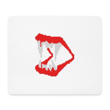 Dents vamp 8 bits - Tapis de souris (format paysage) - blanc - Devant
