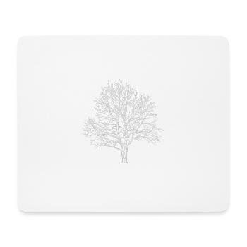 Weißer Baum Silhouette Eiche Wald Natur  - Mousepad (Querformat) - Weiß - Vorne