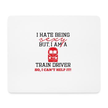 Lokführer, Zugführer, Eisenbahn, U-Bahn, ICE, Zug - Mousepad (Querformat) - Weiß - Vorne