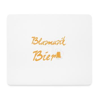 Blasmusik und Bier Geschenk T-Shirt - Mousepad (Querformat) - Weiß - Vorne