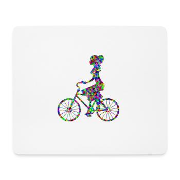 bicycle mountain bike cyclist mountainbike fahrrad - Mousepad (Querformat) - Weiß - Vorne
