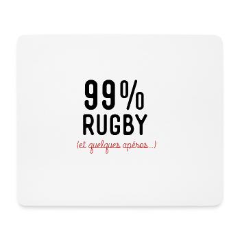 99 pourcent rugby sport apéro - Tapis de souris (format paysage) - blanc - Devant