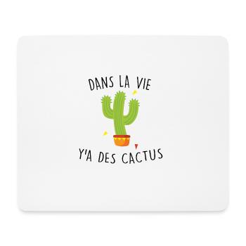 dans la vie y a des cactus - Tapis de souris (format paysage) - blanc - Devant