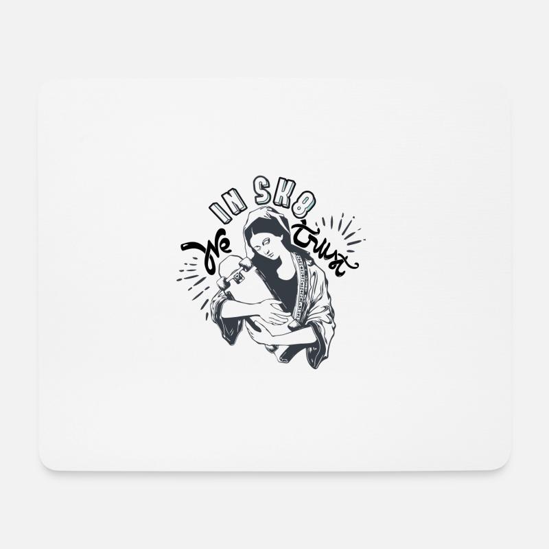 Skate Skateboard Jungfrau heiratet Spaß kühle Religion - Mousepad (Querformat) - Weiß