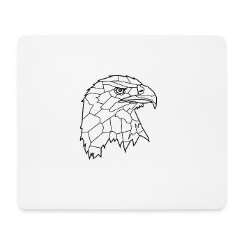 Adler Line Art - Mousepad (Querformat) - Weiß - Vorne