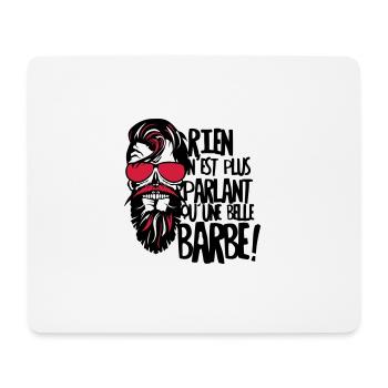 tete de mort hipster barbu citation rien parlant b - Tapis de souris (format paysage) - blanc - Devant