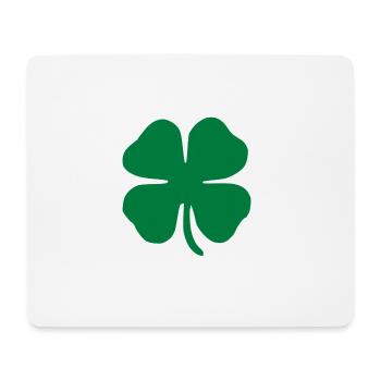 kleeblatt glueck shamrock luck four leaf clover54 - Mousepad (Querformat) - Weiß - Vorne