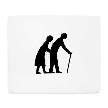 Old couple silhouette idea to go gift - Mouse Pad (horizontal) - white - Front