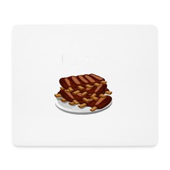 Spare Ribs, Spareribs, Rippen - Mousepad (Querformat) - Weiß - Vorne
