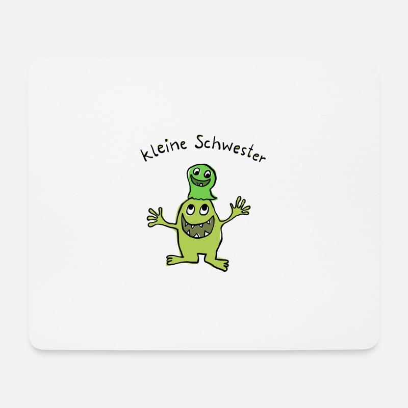 Kleine Schwester - Mousepad (Querformat) - Weiß