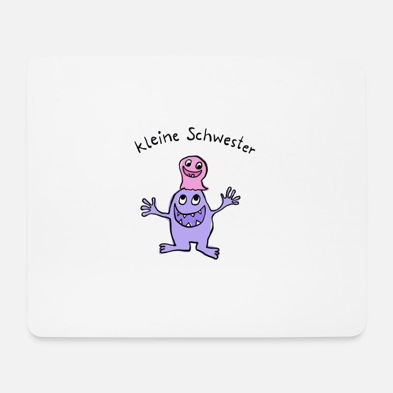 Kleine Schwester - Mousepad (Querformat) - Weiß