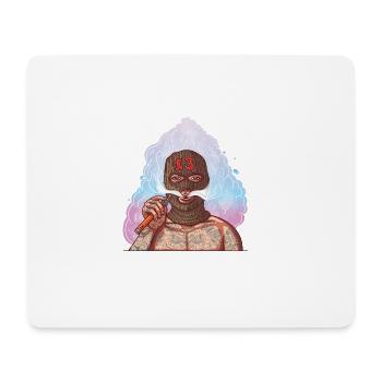 Vape Gangster mit Tattoos und Sturmhaube - Mousepad (Querformat) - Weiß - Vorne