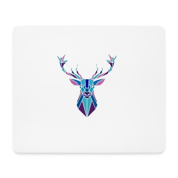 Hirsch Origami Polygon - Mousepad (Querformat) - Weiß - Vorne