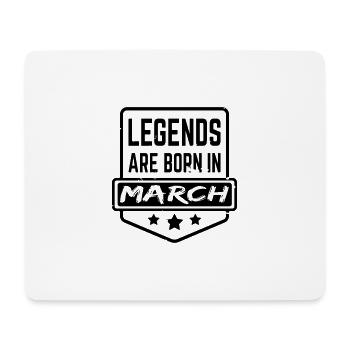 Legends are born in March - Mousepad (Querformat) - Weiß - Vorne