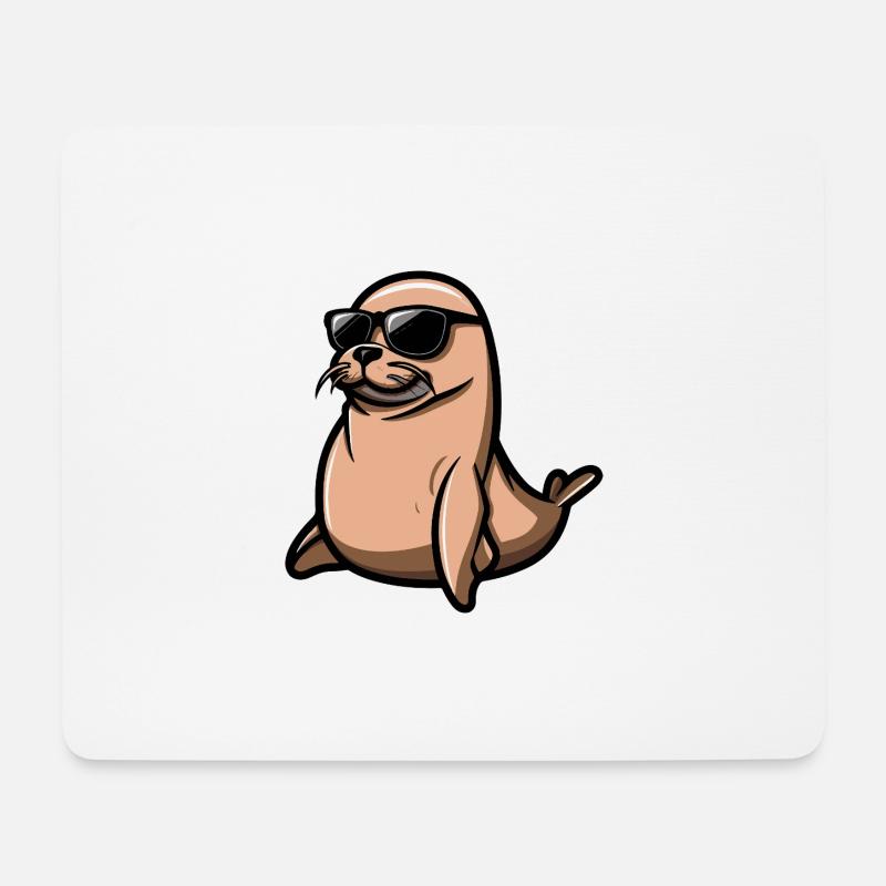 Robbe Cool Tier - Mousepad (Querformat) - Weiß