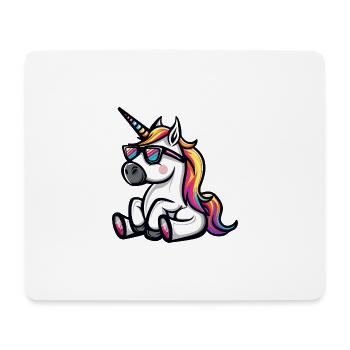 Einhorn Cool Tier - Mousepad (Querformat) - Weiß - Vorne