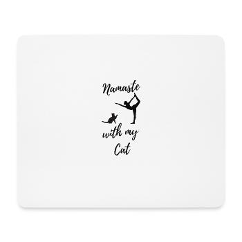 Namaste avec mon chat - Tapis de souris (format paysage) - blanc - Devant