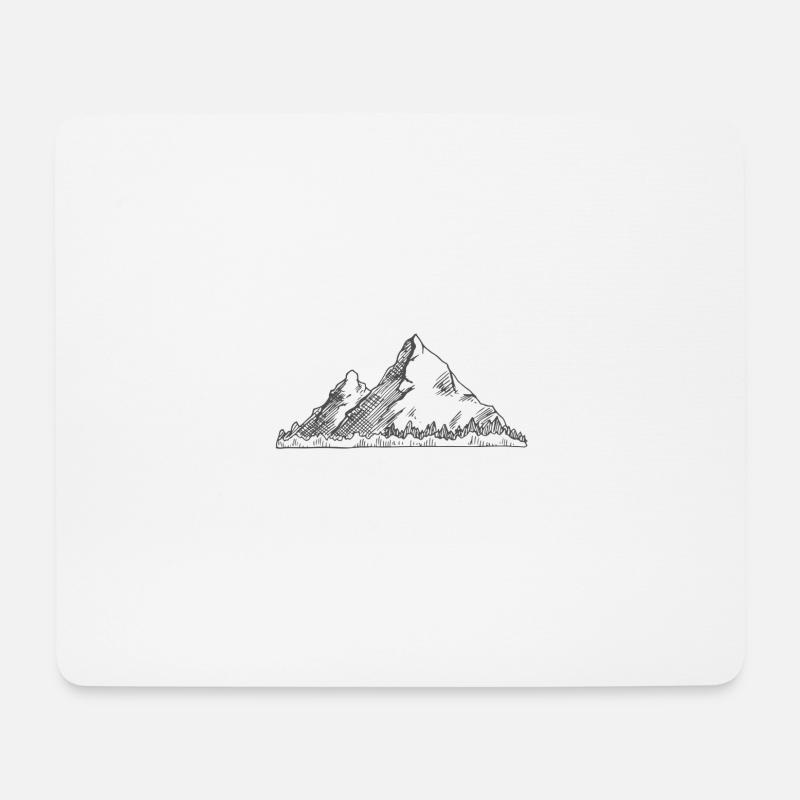 Berge - Mousepad (Querformat) - Weiß