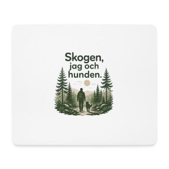La Forêt, Moi et mon Chien - Style Suédois - Tapis de souris (format paysage) - blanc - Devant