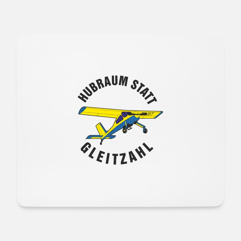 Hubraum statt Gleitzahl - Mousepad (Querformat) - Weiß