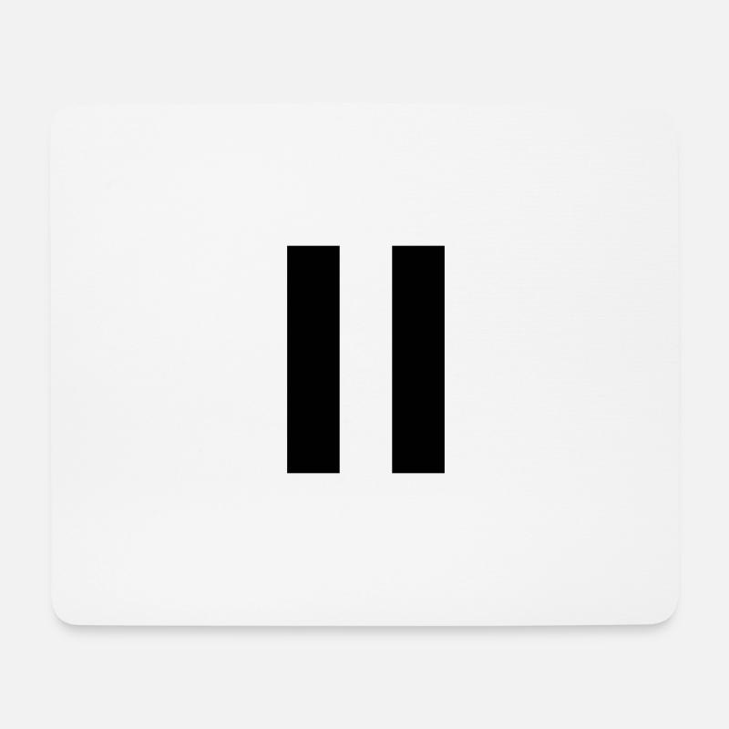 Pause | Schwarz - Mousepad (Querformat) - Weiß