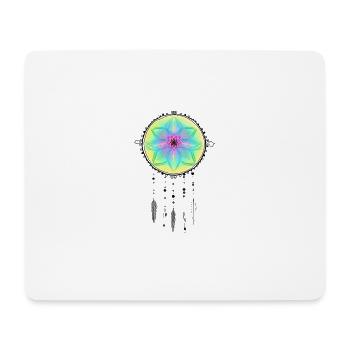 Capteur de rêves festival d'idées cadeaux fleur mandala - Tapis de souris (format paysage) - blanc - Devant