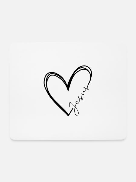 Das Herz Jesu - Mousepad (Querformat) - Weiß