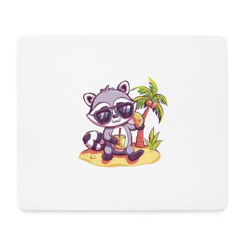 Raccoon Beer Funny Booze - Mouse Pad (horizontal) - white - Front