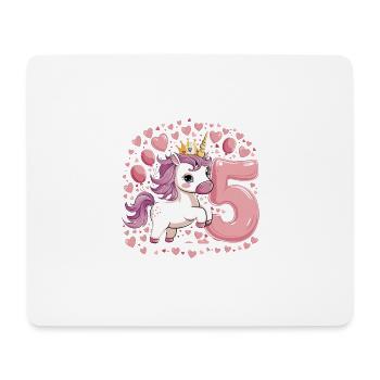 Unicorn - 5th Birthday - 5 Years - Mouse Pad (horizontal) - white - Front