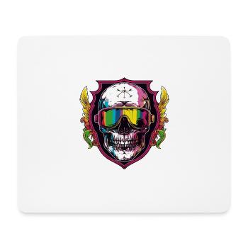 Ski Ski Goggles Skull - Mouse Pad (horizontal) - white - Front