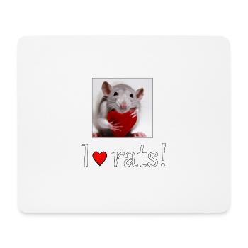 Rat with a heart - Mouse Pad (horizontal) - white - Front