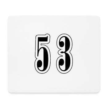 53 Zahl Symbol - Mousepad (Querformat) - Weiß - Vorne