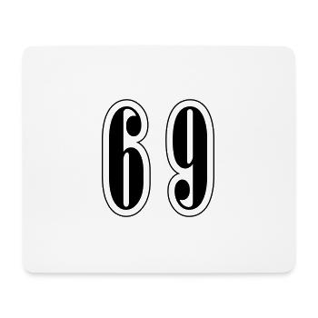 69 Zahl Symbol - Mousepad (Querformat) - Weiß - Vorne