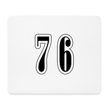 76 Number Symbol - Mouse Pad (horizontal) - white - Front