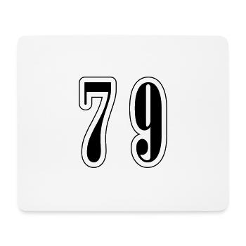 79 Zahl Symbol - Mousepad (Querformat) - Weiß - Vorne