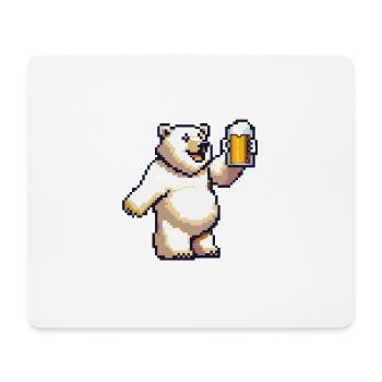 Polar Bear Beer Pixel - Mouse Pad (horizontal) - white - Front