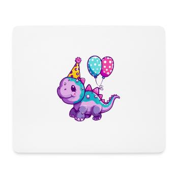 Dinosaur stegosaurus birthday comic - Mouse Pad (horizontal) - white - Front