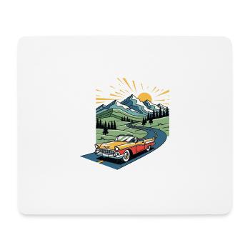 Vieille voiture de la vieille école - Tapis de souris (format paysage) - blanc - Devant