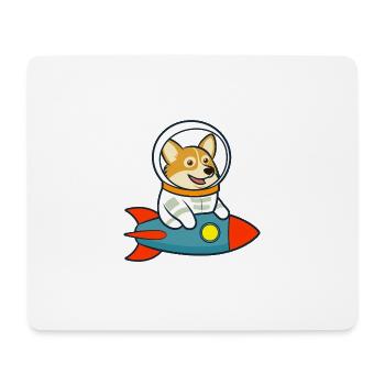 L’espace des corgis sur la fusée - Tapis de souris (format paysage) - blanc - Devant