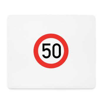 50 Schild - Mousepad (Querformat) - Weiß - Vorne