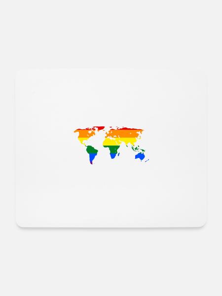 Weltkarte - Mousepad (Querformat) - Weiß