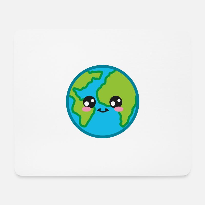Welt Kawaii Süß - Mousepad (Querformat) - Weiß