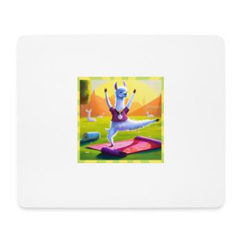 Yoga lustiges Alpaka süßes Lama Park Pilates - Mousepad (Querformat) - Weiß - Vorne