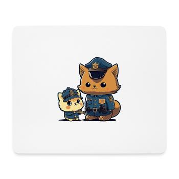 Chat Kawaii Police - Tapis de souris (format paysage) - blanc - Devant
